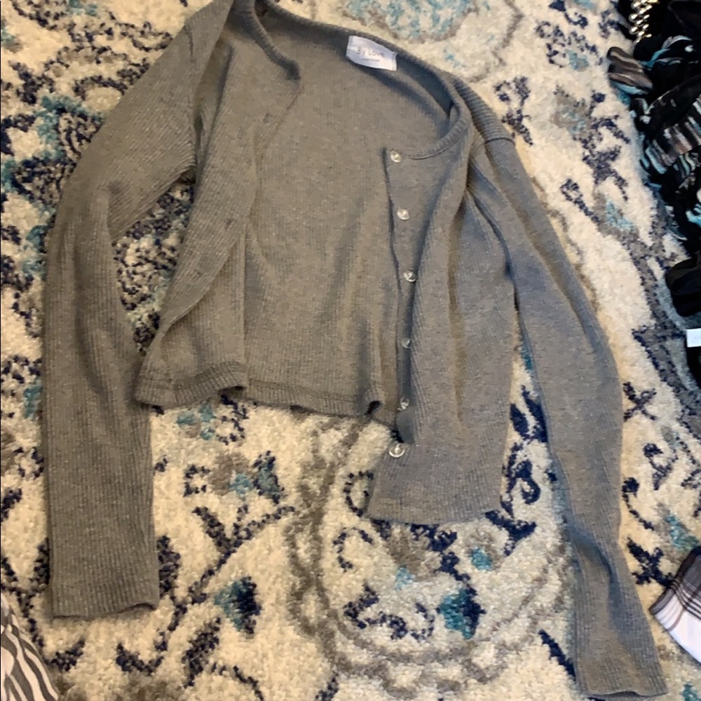 Gray bottom up sweater
